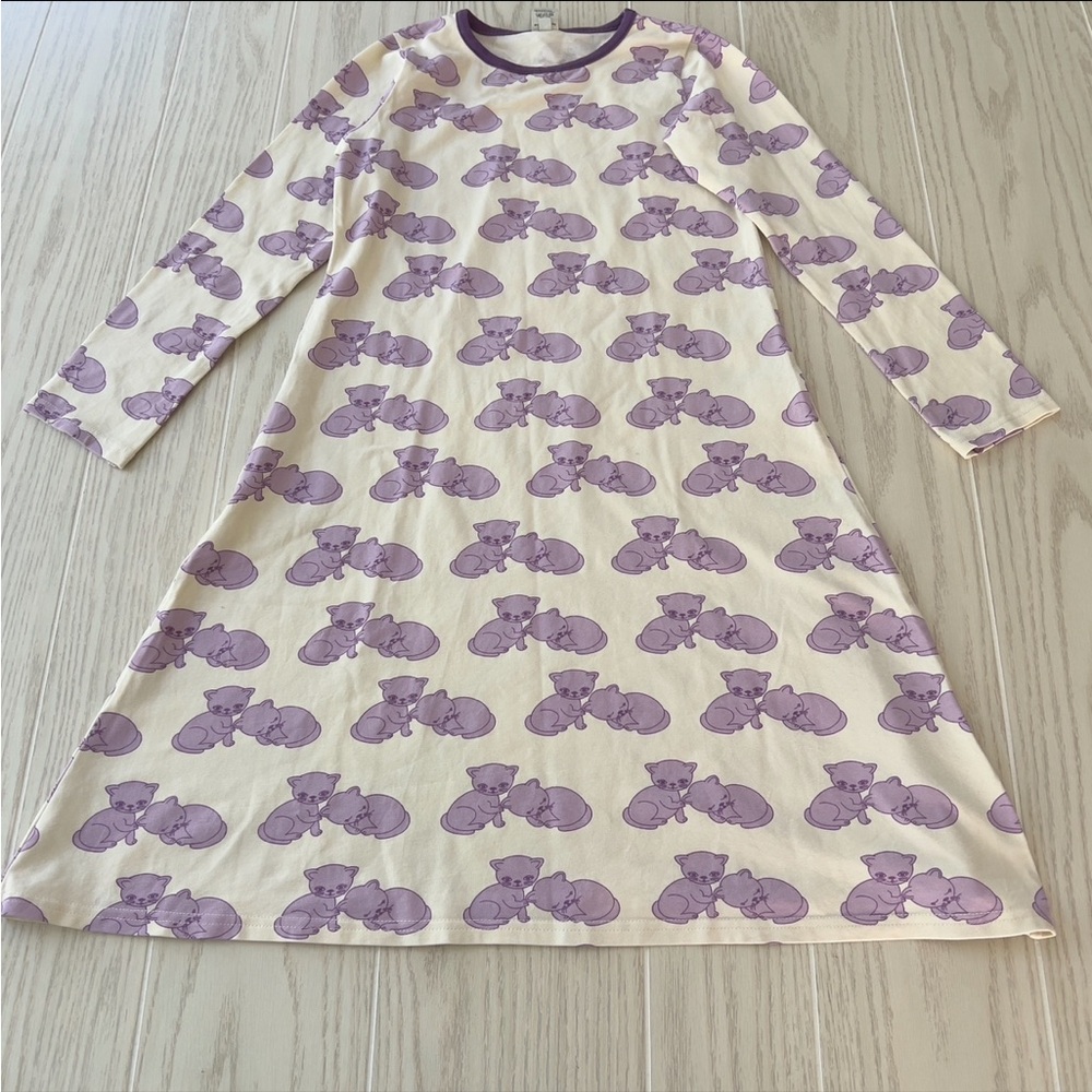 Smafolk Purple Cat Print Dress